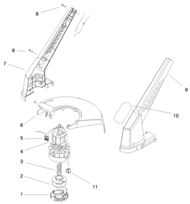 Motor And Housing Assembly Diagram and Parts List for 51309 (99000001 - 99999999)(1999) Lawn Boy Trimmer